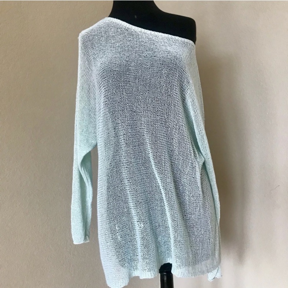 *price drop* EILEEN FISHER aqua sweater size XL - Picture 1 of 7